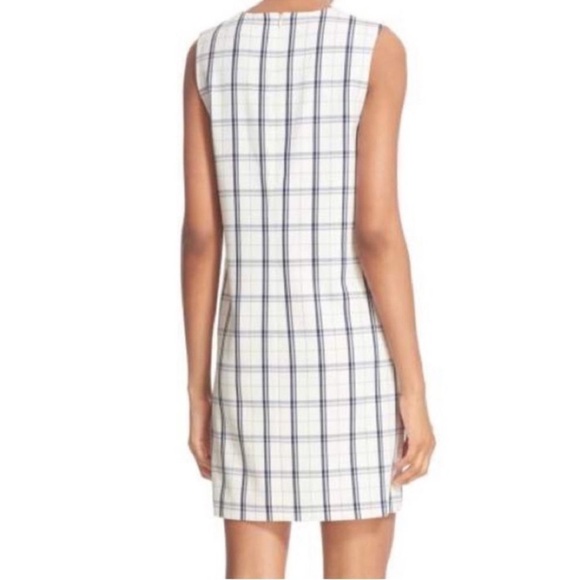 Theory Adraya Ivory & Navy Blue Check
Shift Dress Virgin Wool Women's Size 4 - Picture 2 of 8